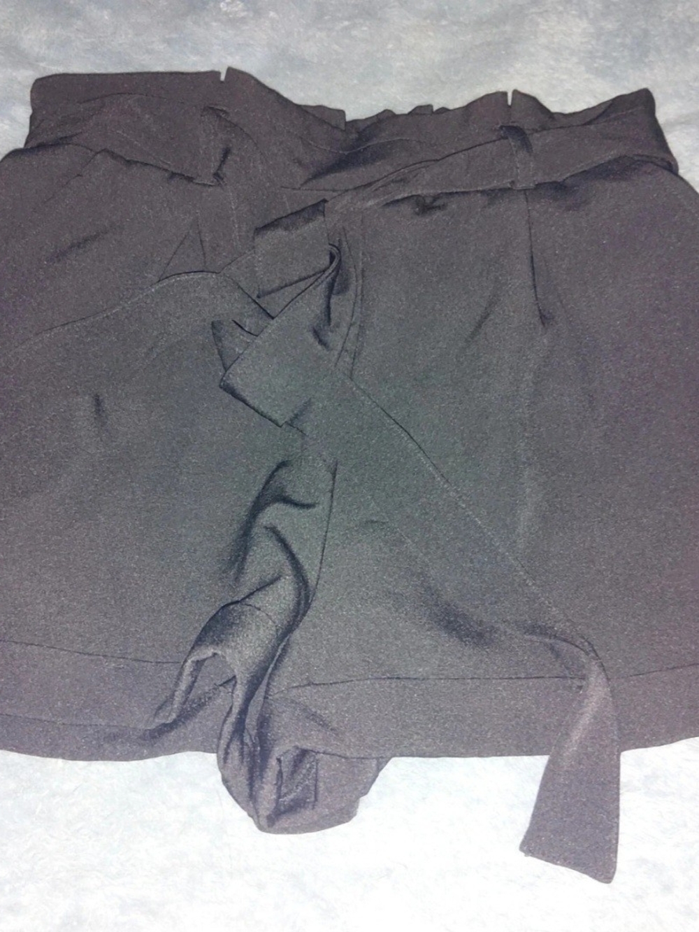 Black Women's Tie-Waist Shorts